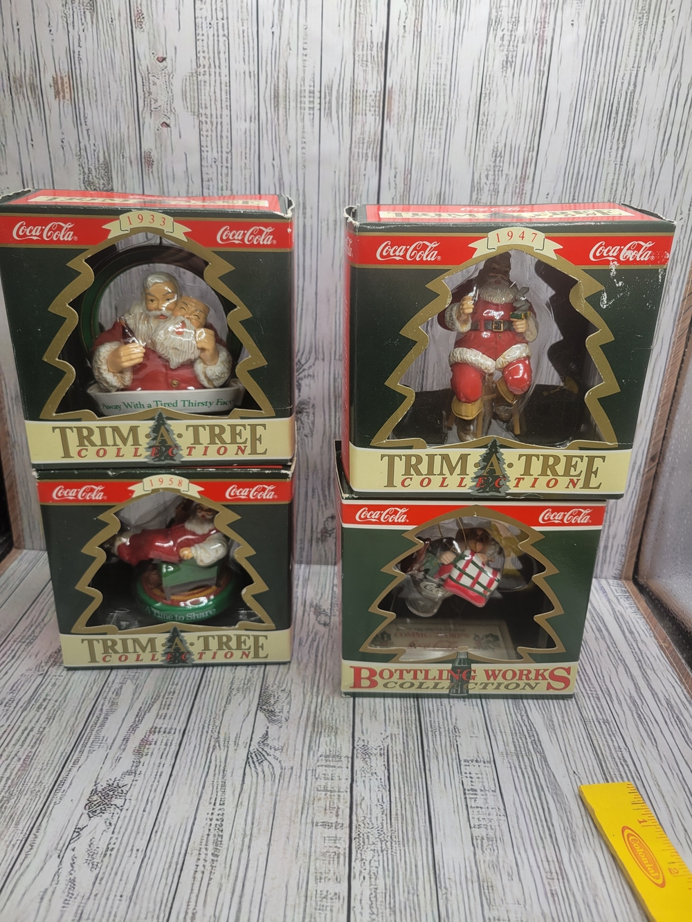Coca Cola Ornaments - Lot Of 4 Vintage Ornaments In Original Box